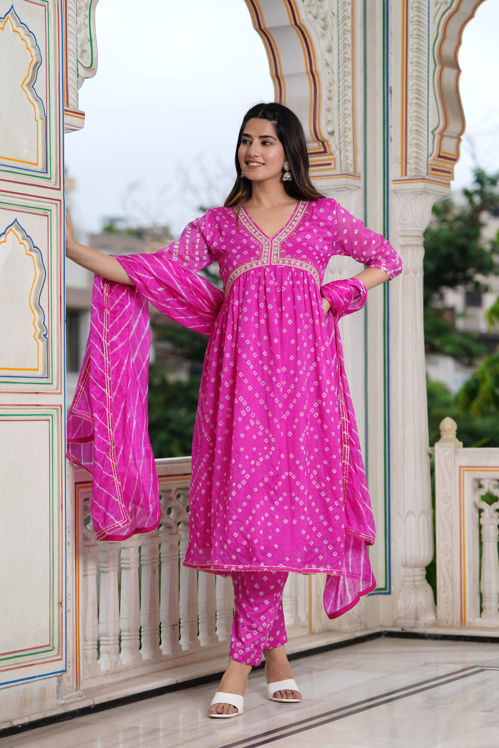 Trendy Bandhej and lehriya alia sets