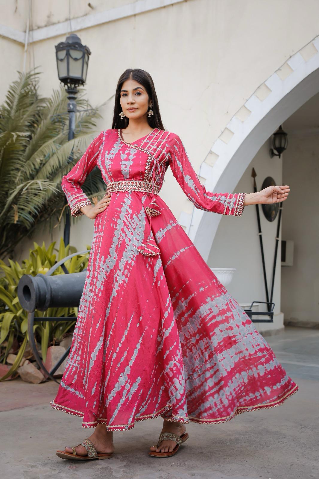 Tie-Dye Lehriya Gown - Image 5