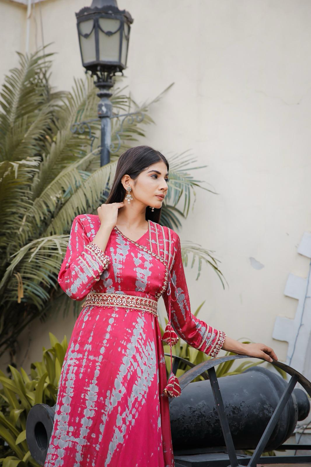 Tie-Dye Lehriya Gown - Image 4