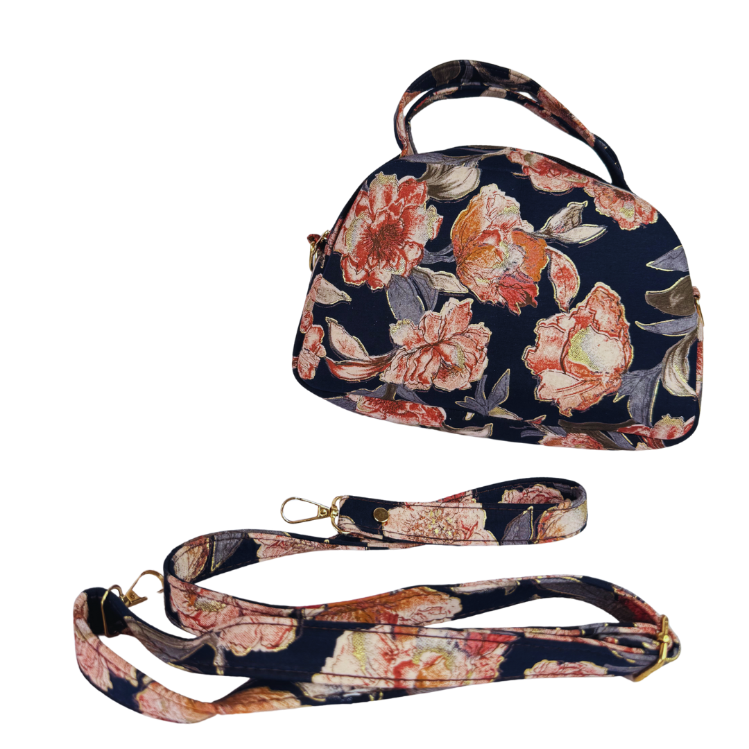 LABEL BANDHANI-1202 RAJASTHANI PRINT FLORAL BLACK HANDBAG - Image 2